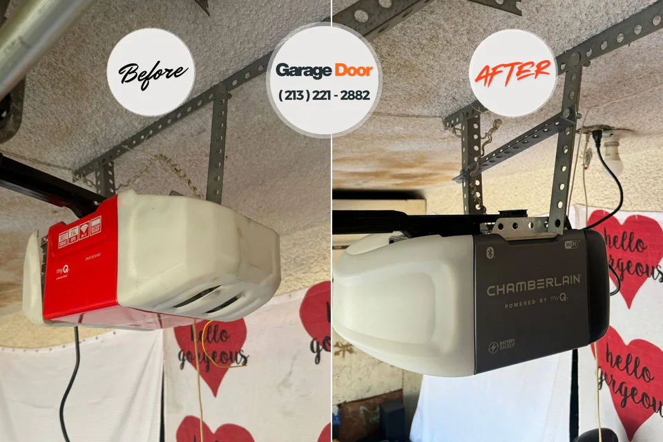 Before and after: garage door repair Wood Dale, IL